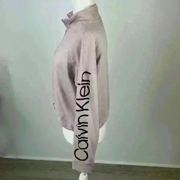 Calvin Klein Pink Cropped Pullover Sweatshirt Size M - Picture 3 of 8